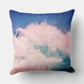 青/白感動的波デザイン クッション (裏面)