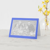 青(白縁ど写) カード (黄色い花)