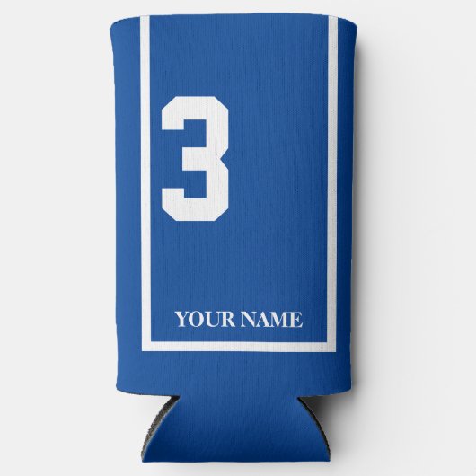 青(白馬付き) 3サドルクロスカスタム スリム缶クーラー (正面)