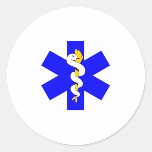 青、白、および金ゴールド ラウンドシール (正面)