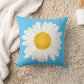 青（白）デイジートレンディー可逆パターン クッション (ブランケット)