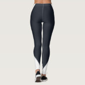 青、白、ピンクのやる気を出す幾何学的なストライプ レギンス (裏面)