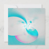 青-白-ピンクのフローラ抽象芸術モダンスイート16 招待状 (裏面)