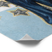 青、白、ピンクの子供 ポスター (角)