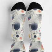 青、白、桃の冬草木靴下 ソックス (上部)