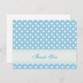 青（白）水玉模様サンキューカード ポストカード (正面/裏面)