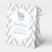 青、白、灰色のゾウ フェイバーボックス (裏面サイド)