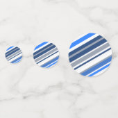 青/白/灰色の線/グレーのストライプパターン コンフェッティ (裏面)