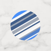 青/白/灰色の線/グレーのストライプパターン コンフェッティ (スモール正面)