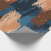 青、白、茶色の抽象的なブラシストローク ラッピングペーパー (角)