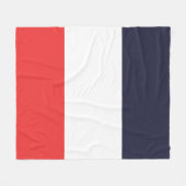 青、白、赤のストライプ フリースブランケット (正面(横))