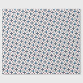 青、白、赤の幾何学的パターン ラッピングペーパー (フラット)