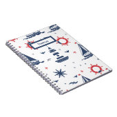 青、白、赤の航海のデザイン ノートブック (右側)
