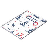 青、白、赤の航海のデザイン ノートブック (左側)