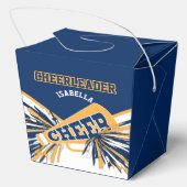 青、白、金ゴールドのチアリーダー フェイバーボックス (裏面)