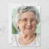 青 白 金 花写真 90歳 誕生日 招待状 (裏面)