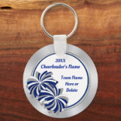 青、白、銀のチアリーダーカスタムギフト キーホルダー (正面)