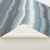 青、白、銅の大理石プラッシュブランケット シェルパブランケット (3/4)