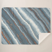 青、白、銅の大理石プラッシュブランケット シェルパブランケット (正面(横))