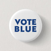 青、白、青のピンボタンで投票 缶バッジ (正面)