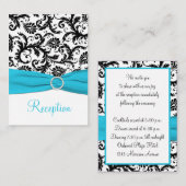 青、白、黒のダマスクのエンクロージャカード エンクロージャーカード (正面/裏面)