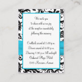 青、白、黒のダマスク模様の封筒カード エンクロージャーカード (裏面)