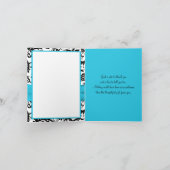 青、白、黒のバルミツワーありがとうノート サンキューカード (内部)