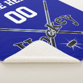 青、白、黒のホッケーブランケット シェルパブランケット (3/4)