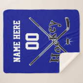 青、白、黒のホッケーブランケット シェルパブランケット (正面(横))