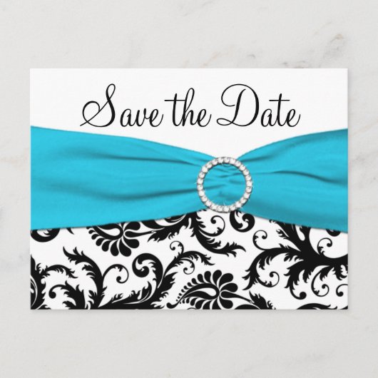 青、白、黒の日付はがきを保存 案内ポストカード (正面)