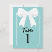 青（白） Bows Coquetテーブル番号 招待状 (裏面)