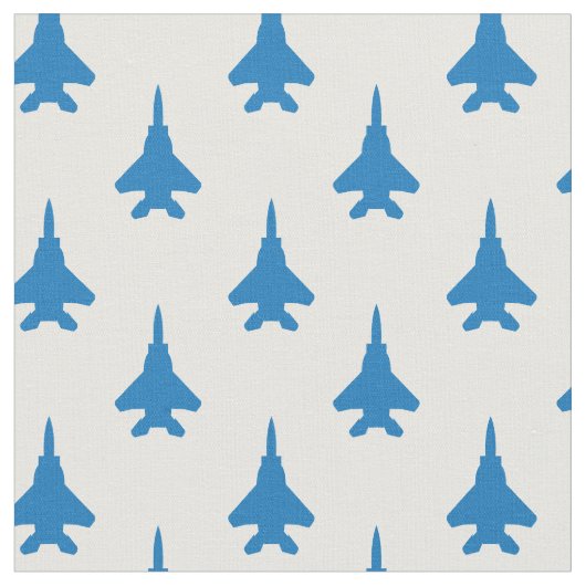 青（白） F-15戦闘機ジェットパターン ファブリック (クローズアップ)