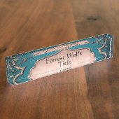 青（紋章の）フラ・ダ・リビクトリアン銅 デスクネームプレート (側面)