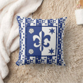 青(紋章の)フラ・ダ・リ クッション (ブランケット)