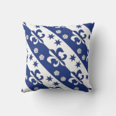 青(紋章の)フラ・ダ・リ クッション (裏面)