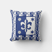 青(紋章の)フラ・ダ・リ クッション (正面)