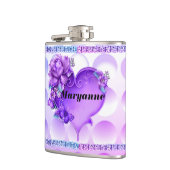 青/紫のテクスチャ付きフラスコ(ハートとダイヤモンド) フラスク (左)