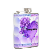 青/紫のテクスチャ付きフラスコ(ハートとダイヤモンド) フラスク (右)