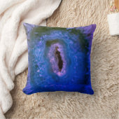 青/紫の瑪瑙の結晶 クッション (ブランケット)