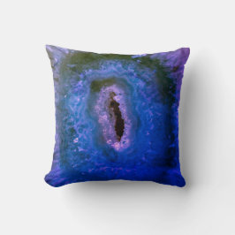 青/紫の瑪瑙の結晶 クッション