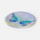 青、紫色およびマゼンタの蝶紙皿 ペーパープレート (アングル)