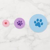 青、紫色および赤い足のプリント コンフェッティ (裏面)