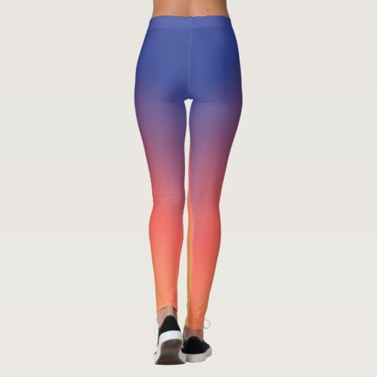 青、紫色、ピンクおよび黄色いの日没のレギンス レギンス (裏面)