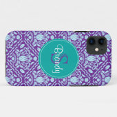 青、紫、ティール(緑がかった色)緑モノグラムのiPhone 5ケース Case-Mate iPhoneケース (裏面(横))