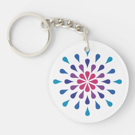 青、紫、ピンクの涙 キーホルダー (正面)