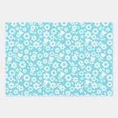 青、紫、ピンクの混合春の花 ラッピングペーパーシート (正面3)