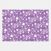 青、紫、ピンク色の数々の春の花 ラッピングペーパーシート (正面3)