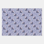 青、紫、白のバニーラビットイースター ラッピングペーパーシート (正面)