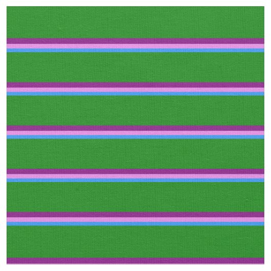 青、紫、紫、緑のストライプ ファブリック (クローズアップ)