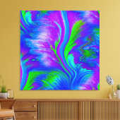 青、紫、緑のゴージャスな抽象芸術 キャンバスプリント (インサイチュ (リビング))